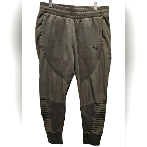 Puma Evostripe Modern Streetwear Motor Joggers Pants Olive Green Size Large - Picture 1 of 16